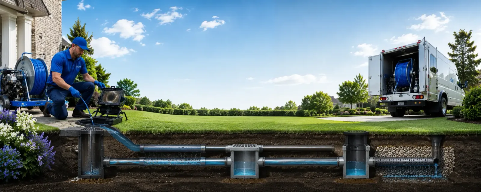 Outdoor drain cleaning information for Caledonia, NY